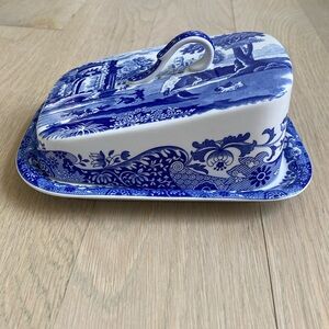 Cheese Dish with Lid - Spode Blue Italian